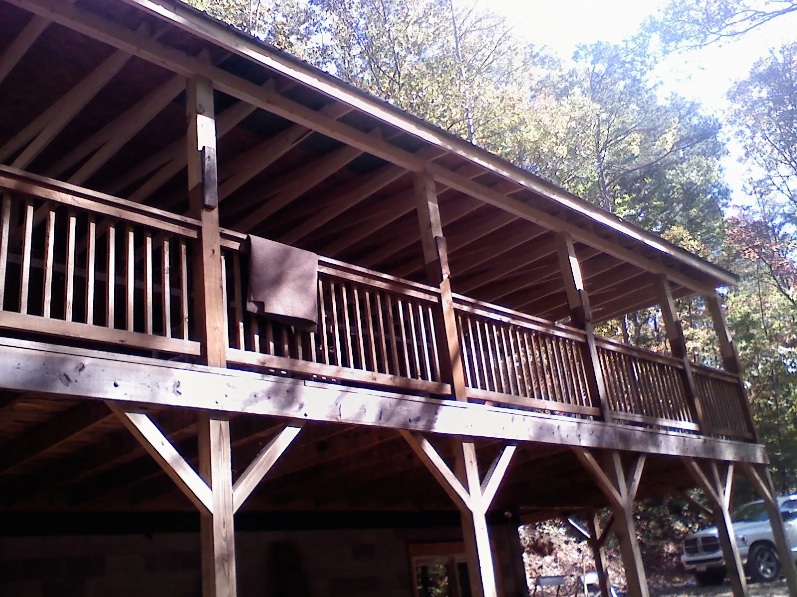 Timber framing under a new elevated porch and deck — Roof Leak Repair in Canal Fulton by Roofing Brothers